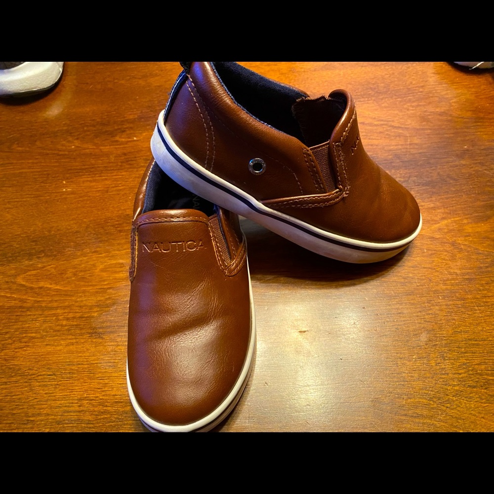 Nautica boys brown dress shoes
